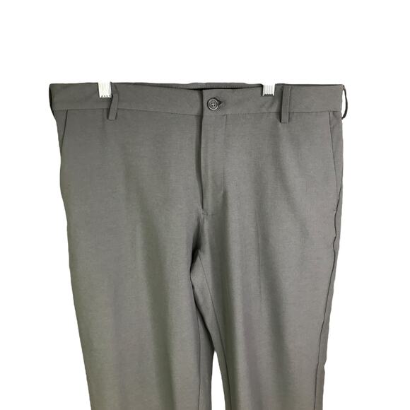 Van Heusen Performance Pants Mens Gray Slim Flex Fit 33 X 32 Flat Front - Picture 6 of 6